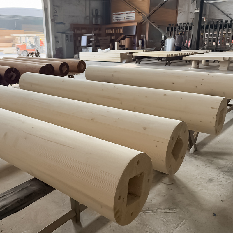 Kolom Glulam Bulat Pinus